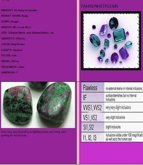 Ruby in zoesite two piece stone lot