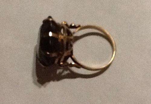 9 ct gold vintage smokey quartz 1963 cocktail ring