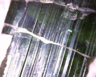 Green Tourmaline Crystal 189 Grams In Rock Martix