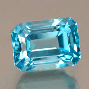 Certfied Top Topaz 1.89 Ct  Emerald Cut  AAA Grade Swiss Blue