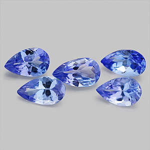 Certified Tanzanite Lot of 6 Pear Tanzanite 0.94 ct total