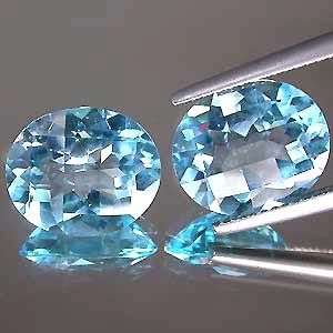 Stunning Certified AA Grade Sky Blue Topaz Pair 3.24 ct Pair