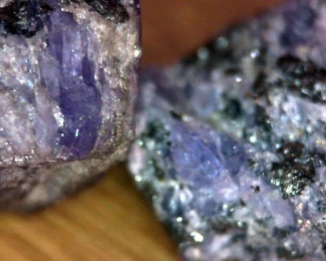 Tanzanite Mineral Two Pieces 74 Ct in Total Top AA Grade