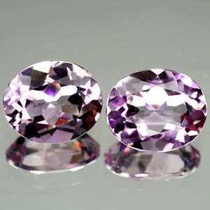 Amethysts 2.33 ct Top AA Grade Oval Pair