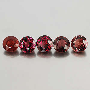 Garnet Lot of Rounds 1.50ct Five Piece Lot