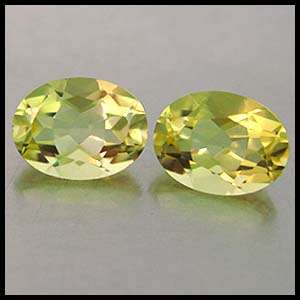 Certfied Lemon Quartz 1.09 ct AA Grade Oval Pair