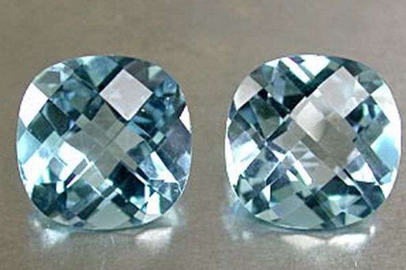 Certified Top AA Grade Topaz Cushion Cut Pair 1.22 ct 4mm