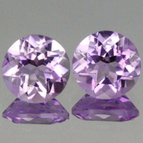 Certified Pair Top AA 0.50 ct round cut  Amethysts 4mm
