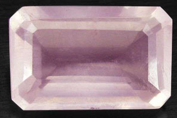 Ceritfied Rose Quartz 3.29  ct Emerald  Cut AA Grade 9mmx7mm
