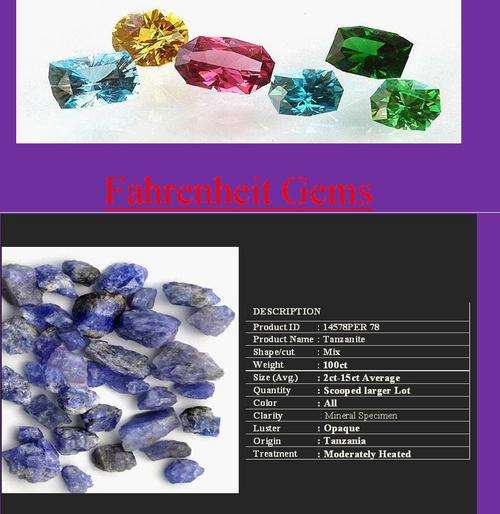 100 ct Mixed Tanzanite Lot Rough AA Grade Mineral Specimens