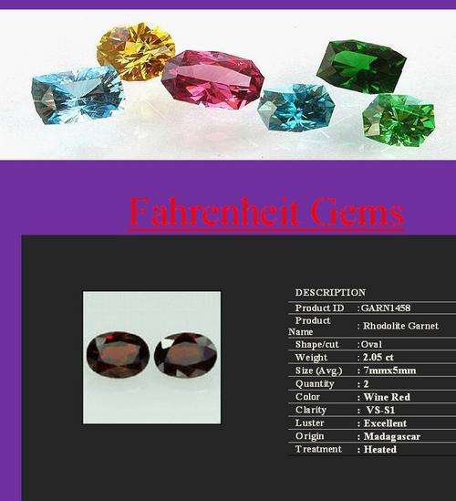 Certified Garnet Top AA Grade Pair of Ovals 2.05  ct 7mmx5mm