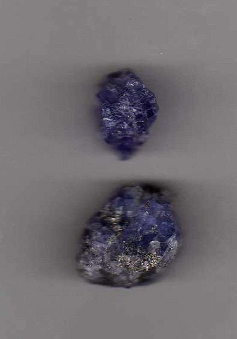 Tanzanite Crystal Pieces Two 3.77 ct  total Violet Blue