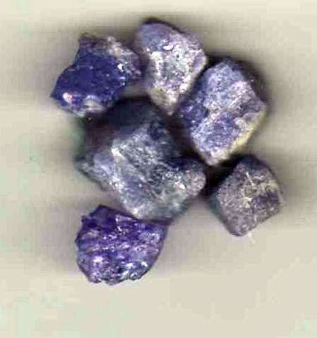 Tanzanite Crystal Lot Six  Gemmy Pieces 15.69 ct Violet Blue