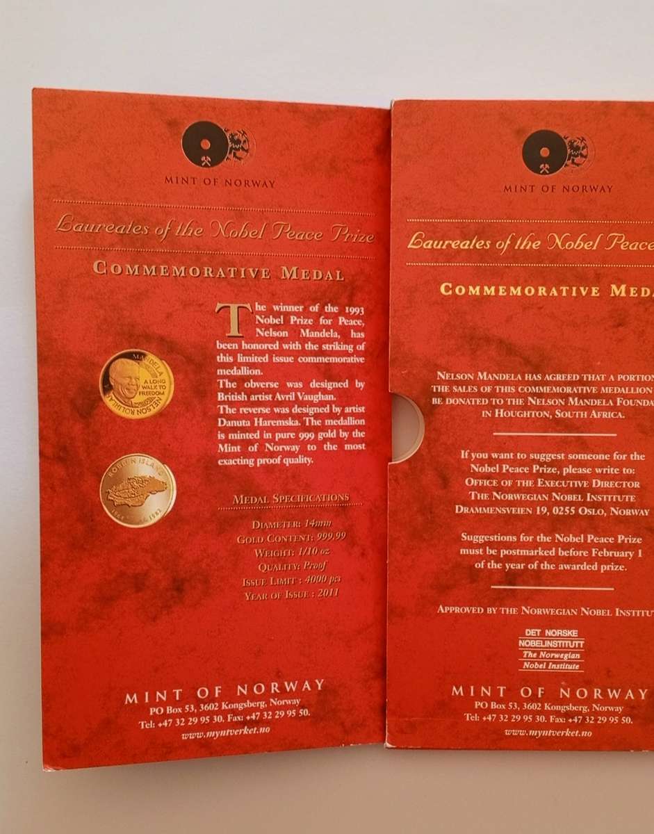 Gold Coin (Nelson Mandela Commemorative) - 1/10oz / 999.99 proof