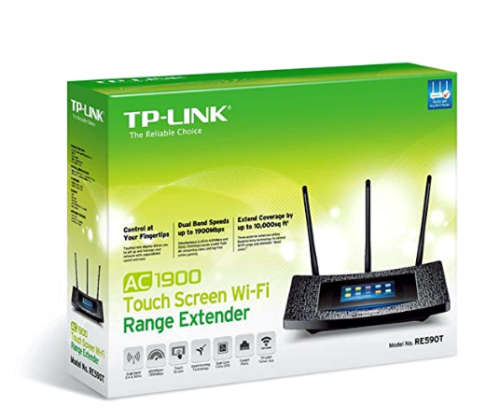 TP-Link AC1900 Desktop Wi-Fi Range Extender w/ Touchscreen Interface (RE590T)