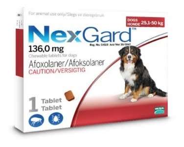 NexGard Chewables - Tick & Flea Control - Extra Large Dog 25-50kg - 1 Tablet