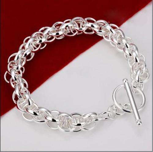 NEW STOCK... PLEASE LOOK!! IMPRESSIVE SILVER LINK BRACELET STAMPED 925--  NEVER BEFORE FOR R1-00!!!!