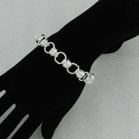 NEW! DOUBLE LINK SILVER BRACELET STAMPED 925. BEAUTIFUL!     NEVER BEFORE FOR R1-00!!!!
