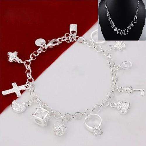 SILVER BRACELET CHARMS 925 SILVER STAMPED- STUNNING OPTION TO ADD MATCHING NECKLACE - SUPER OFFER!!!
