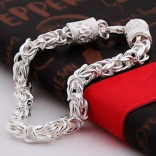 NEW! DOUBLE LINK SILVER BRACELET STAMPED 925. BEAUTIFUL! OPTION TO ADD NECKLACE!!!