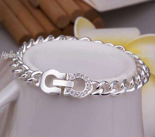 NEW STOCK! FIRST TIME ON R1 AUCTION - 925 SILVER STAMPED BRACELET!SEE WHAT CAN COMBINE FOR FREE SHIP