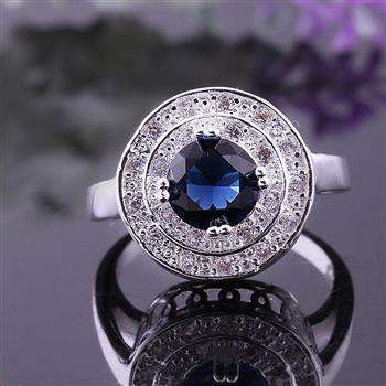 BEST OFFER!!!! - IMPRESSIVE DEEP  BLUE CRYSTAL RING - FIRST TIME ON R1.00 AUCTION!ADD OPTIONALS!