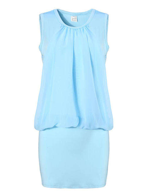 Beautiful sexy Chiffon sleeveless mini Dress that will bring out the natural you! Must!