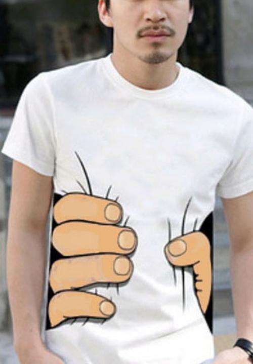 New! Highly Fashionable! Hand Printed Unisex Fashion Round Neck Short Sleeve T-shirts.