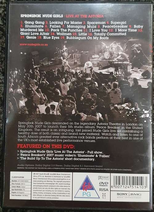 Springbok Nude Girls: Live At Astoria (DVD)