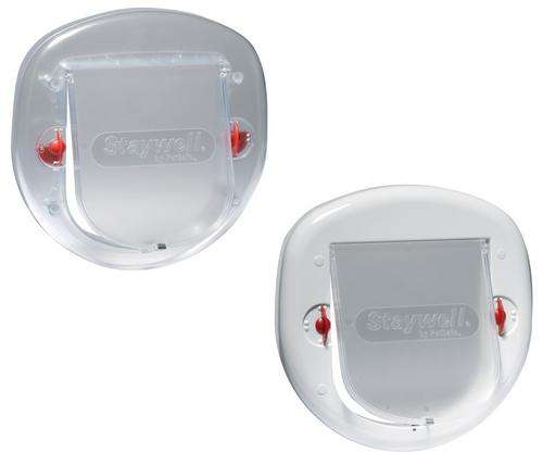 Staywell Big Cat/Small Dog Plastic Pet Door - your choice of clear or white