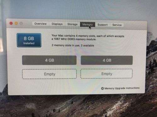 Apple iMac mid 2010 with 500gb Solid State Drive and 8gb Memory plus Windows 10!