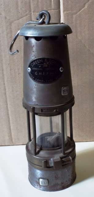 VINTAGE GREEN & SONS WOLF NO 1 MINING/SAFETY LAMP