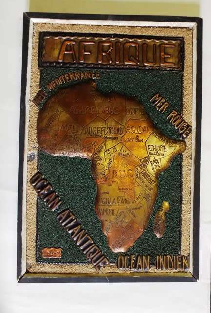 STUNNING COPPER RELIEF OF MAP OF AFRICA