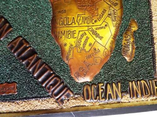 STUNNING COPPER RELIEF OF MAP OF AFRICA