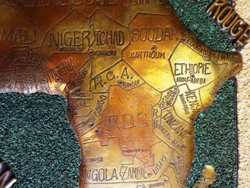 STUNNING COPPER RELIEF OF MAP OF AFRICA