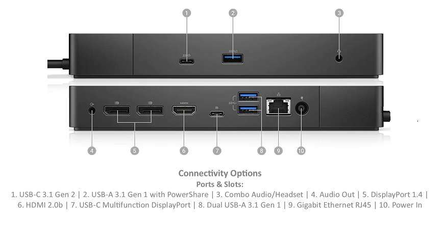 DELL WD19 USB-C DOCK WITH 180W AC ADAPTER