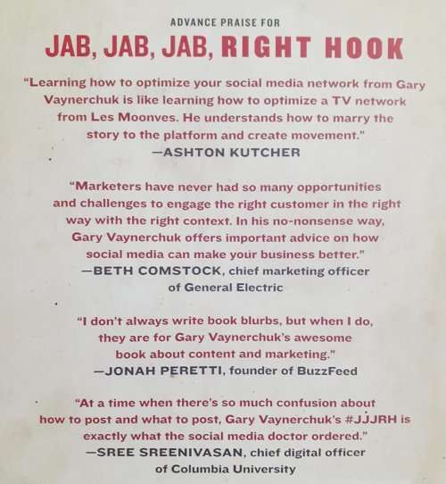Jab Jab Jab Right Hook ~ Gary Vaynerchuk