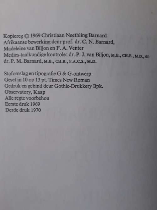 Christiaan Barnard: Een Lewe ~ Barnard / Pepper