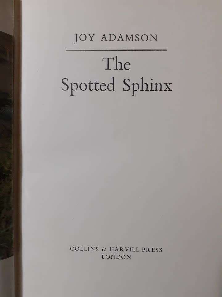 The Spotted Sphinx ~ Joy Adamson