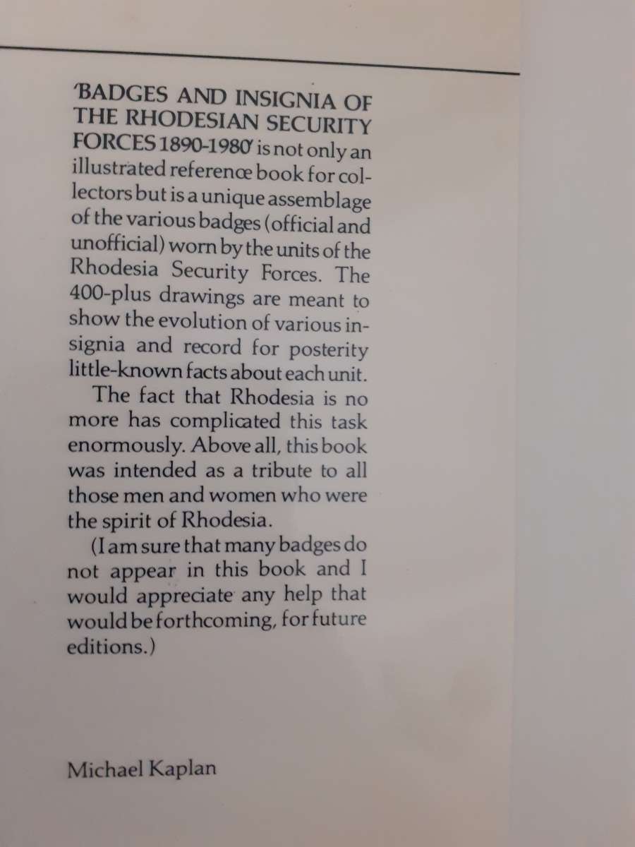 Badges and Insignia of the Rhodesian Security Forces 1890 - 1980 ~ A J Arniel