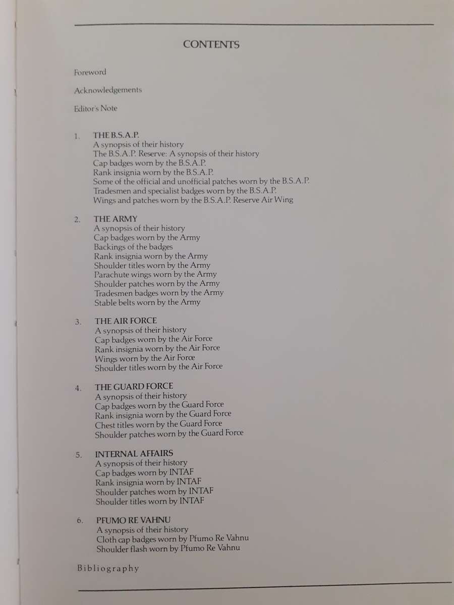 Badges and Insignia of the Rhodesian Security Forces 1890 - 1980 ~ A J Arniel