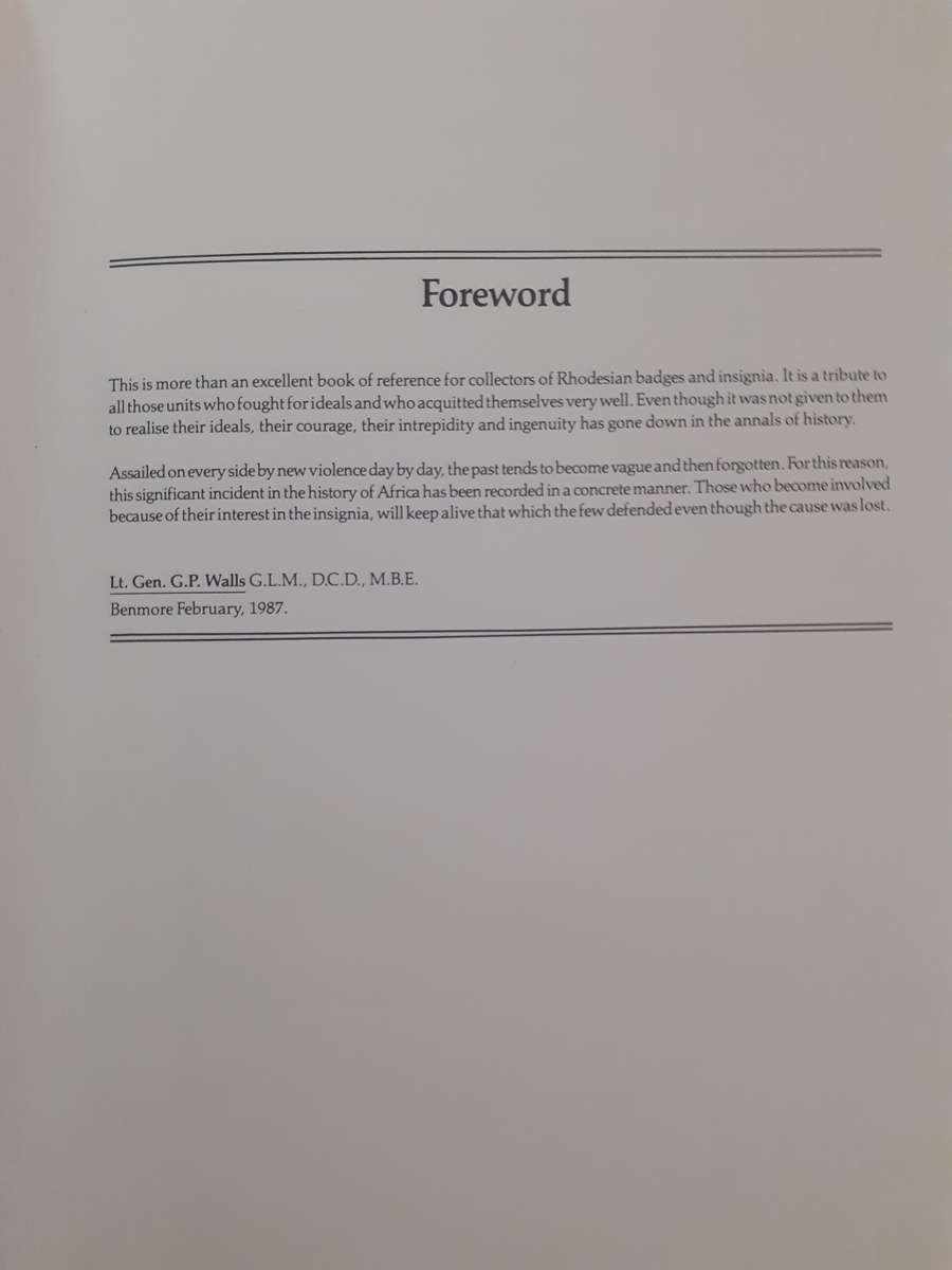 Badges and Insignia of the Rhodesian Security Forces 1890 - 1980 ~ A J Arniel