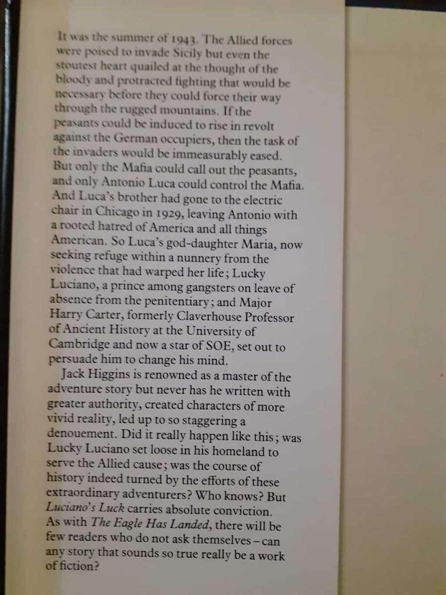 Luciano`s Luck ~ Jack Higgins