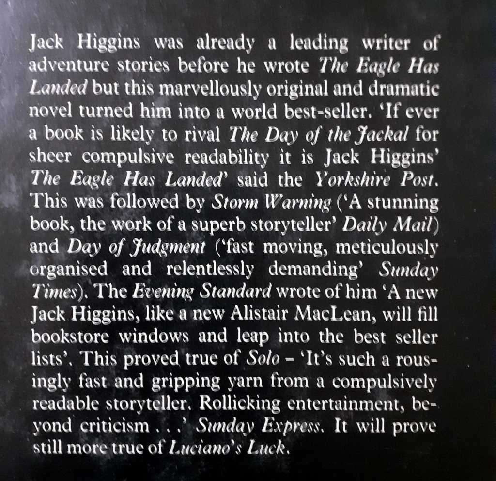 Luciano`s Luck ~ Jack Higgins