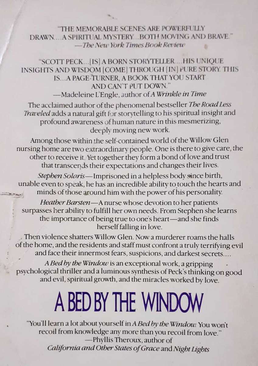 A Bed By The Window ~ M Scott Peck