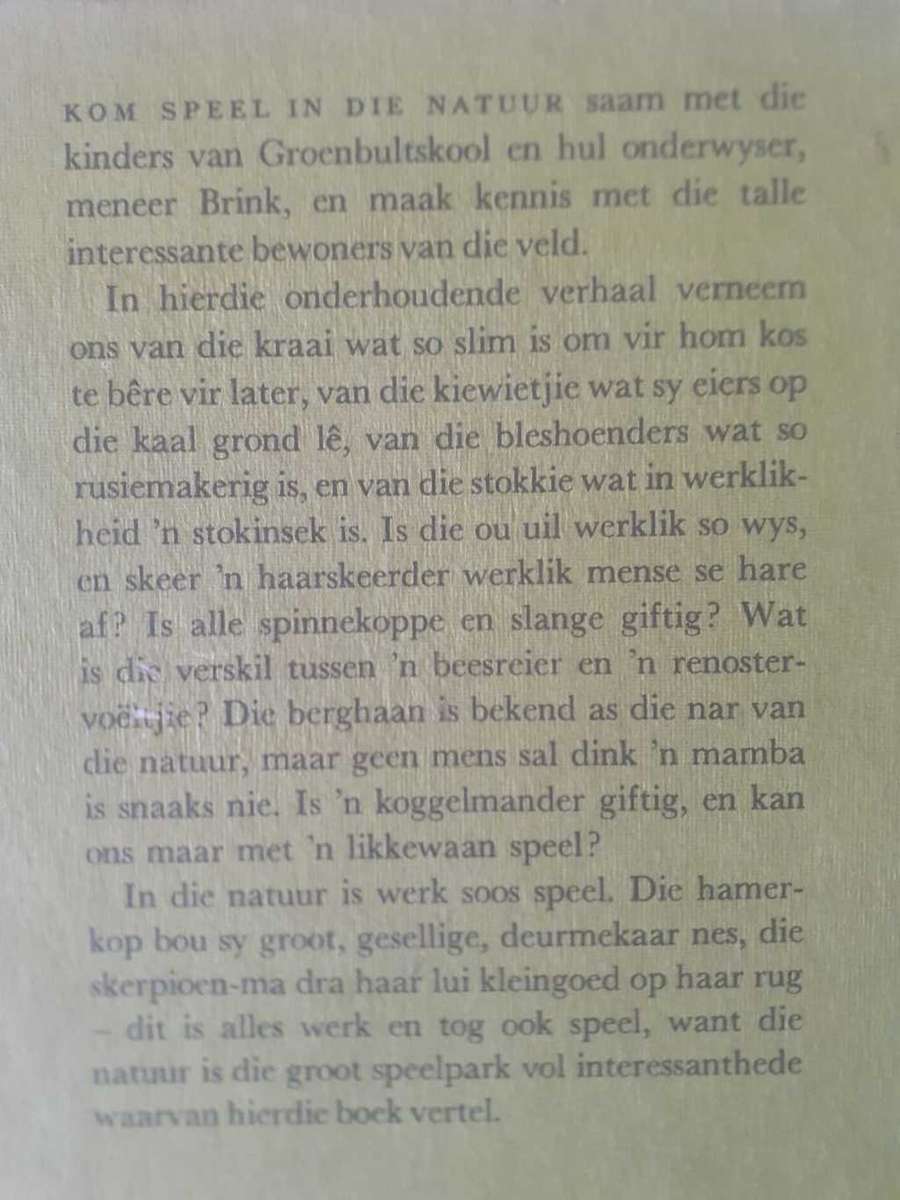 Kom Speel in die Natuur ~ Corrie Schoonraad