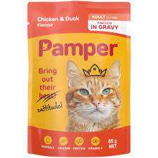 Pamper Cat Sachets x 30  cat food Chicken and Duck flavor
