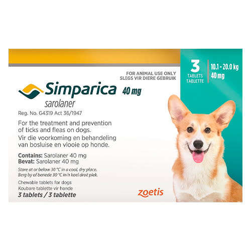 Flea treatment SIMPARICA 10kg to 20kg