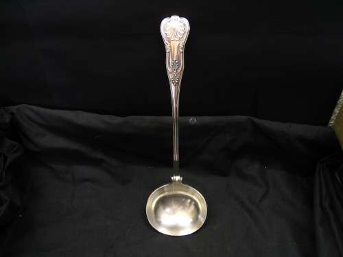 LARGE SIVER SOUP LADLE (SEE BELOW)