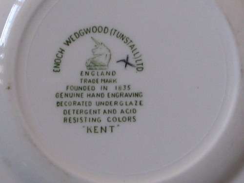 "ENOCH WEDGWOOD" GREEN KENT. REPLACEMENT / COLLECTIBLE TEA PLATE.